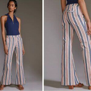 Anthropologie  Striped Flare Pants size 12